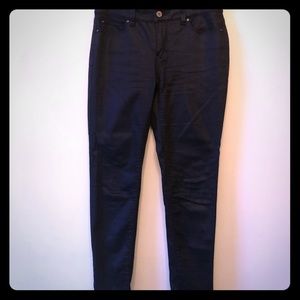 White House Black Market Black Coated Skinny Jeans